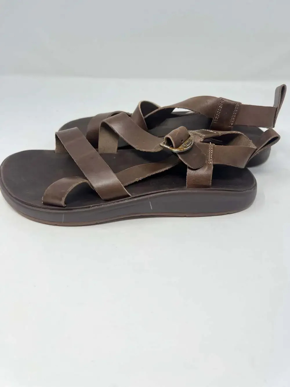 Chaco Men's Wayfarer Sandal, Brown Leather, Size 8